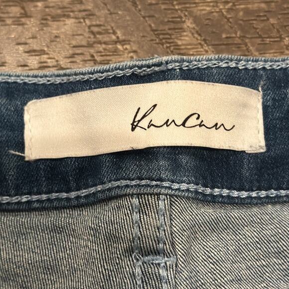 KanCan Women's Distressed Raw Hem Skinny Jeans Light Wash Size 9/28 - Picture 7 of 9